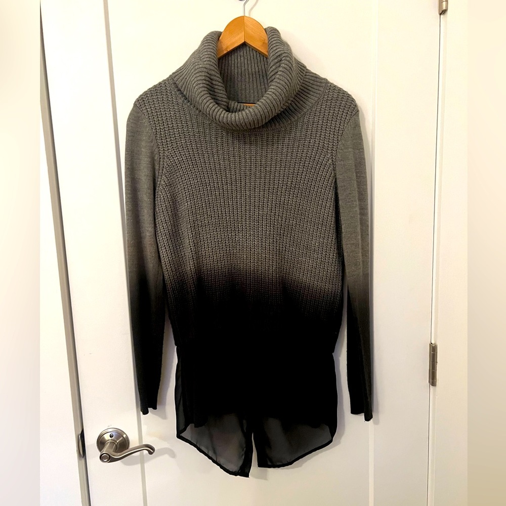 Like new!  Med Rock & Republic sweater with fashionable sheer detail at bottom!